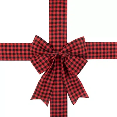 Northlight 14ft Red Buffalo Plaid Door Bow Indoor Ribbon In Red