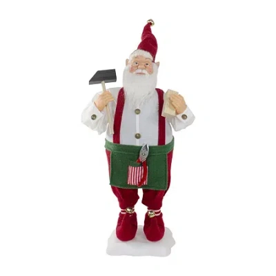 Northlight 24in Elf Animated Standing Christmas Santa Figurine In Red