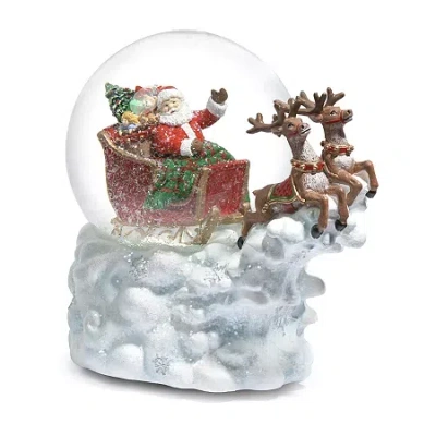 Roman 5.7 In Music Sleigh-dome Christmas Snow Globe In White