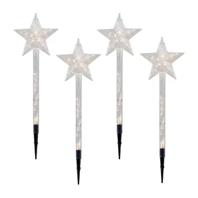 Northlight Lighted Star Pathway Marker Christmas Yard Art In White
