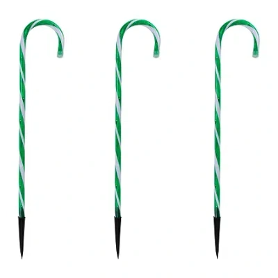 Northlight Twinkle Candy Cane Pathway Markers Christmas Yard Art In Green