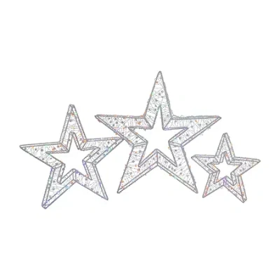 Northlight Lighted Stars Christmas Yard Art In White