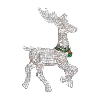 Northlight Lighted Prancing Reindeer Christmas Yard Art In Silver