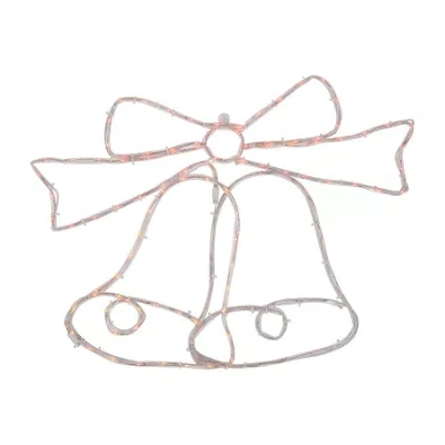 Northlight 23in Led Lighted Bow 4 Function Christmas Window Silhouette In White