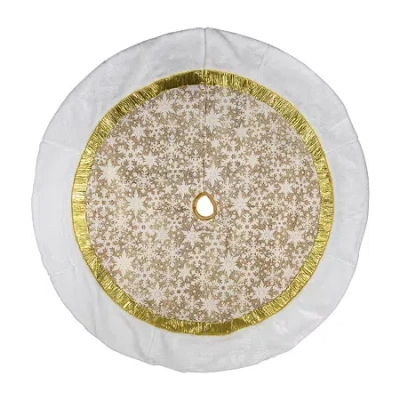Northlight 48in Snowflake Indoor Tree Skirt In White
