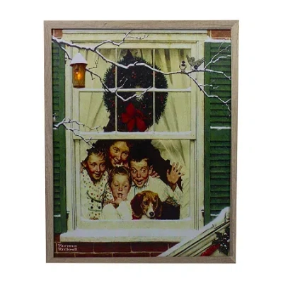 Northlight Lighted Norman Rockwell Canvas Art In White