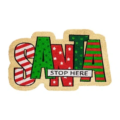 Northlight Santa Stop Here Indoor Rectangular Doormat In Multi