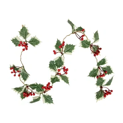 Northlight Holly And Berry White Led Lights Pre-lit Christmas Indoor Garland In Multi