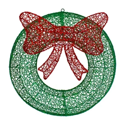 Northlight Green Glitter With Led Lights Pre-lit Wreath In Green