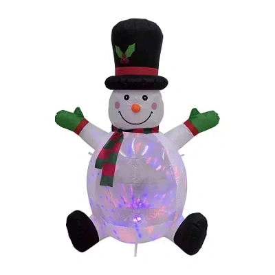 Northlight Snowman With Hat Christmas Inflatable In White