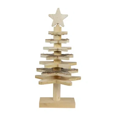 Northlight 16" Wooden Christmas Tabletop Tree In Neutral