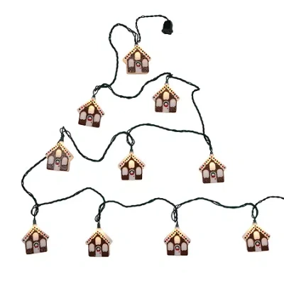Kurt Adler 10-light Gingerbread House String Lights In Brown