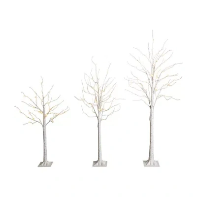 Nearly Natural 6 Foot Pre-lit Birch Christmas Tree In White