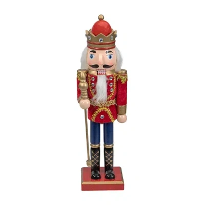 Northlight 14'' Red And Gold Traditional Christmas Nutcracker King With Scepter Tabletop Figurine In Multi