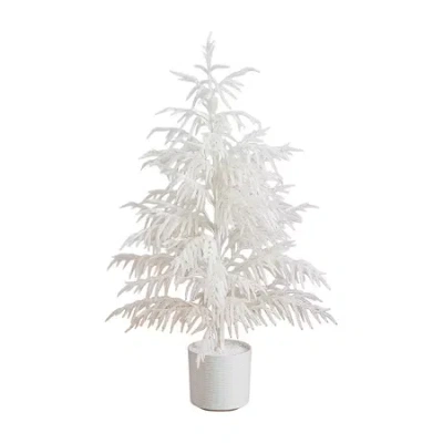 Nearly Natural 4 Foot Pine Christmas Tree In White