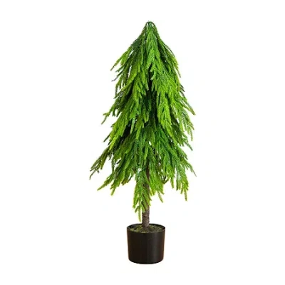 Nearly Natural 3ft. Artificial Real Touch Down Swept Norfolk Pine Tree In Green