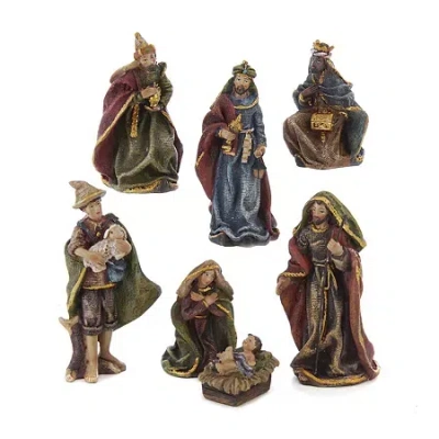 Kurt Adler 3.5-inch Resin Nativity 7-piece Set In Multi