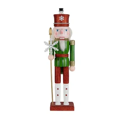 Northlight 15" Glittered Nutcracker With Snowflake Scepter Christmas Figure In Multi
