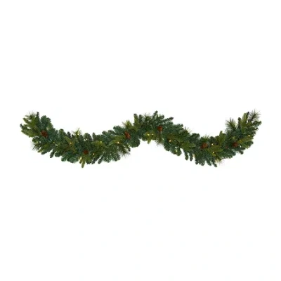 Nearly Natural Pre-lit Indoor Garland In Green