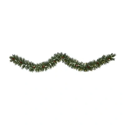 Nearly Natural Pre-lit Indoor Garland In Green