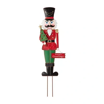 Glitzhome Nutcracker Christmas Yard Art In Red