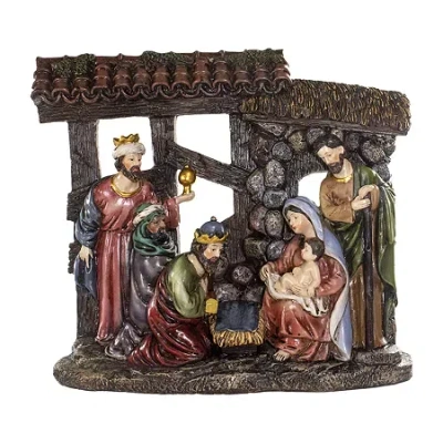 Kurt Adler 10-inch Resin Nativity Scene Table Piece In Multi