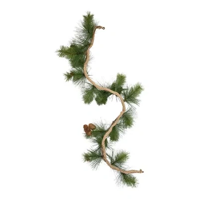 Kurt Adler 4-foot Needle Pine Rope Garland With Pinecones In Green