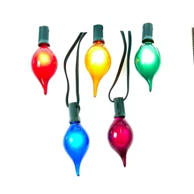 Kurt Adler Ul 10-light G45 Multicolor Teardrop Light Set In Multi