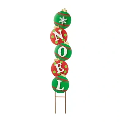 Glitzhome Metal Noel Ornament Christmas Yard Art In Red