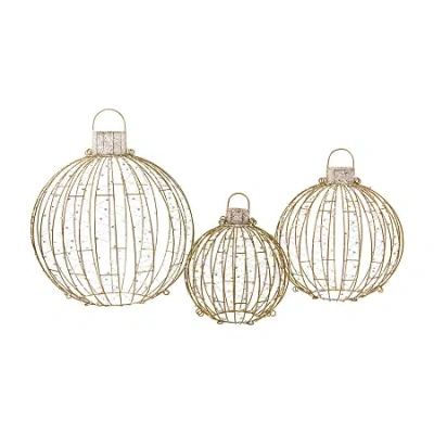 Northlight Set Of 3 Led Lighted Ornaments Christmas Yard Decoration In Yellow