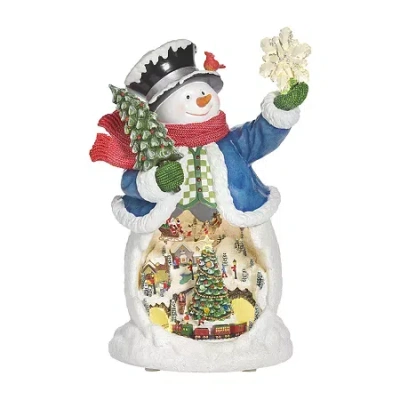 Roman 13" Led Snowman Plays Music Christmas Tabletop Decor In Multi