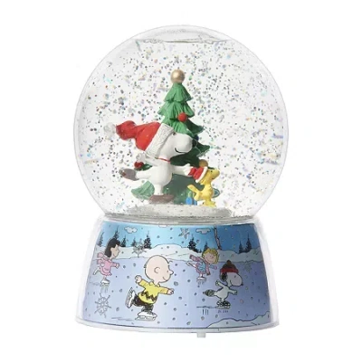 Roman 6.5" Led Swirl Plays Music Peanuts Snoopy Christmas Tabletop Decor In Multi