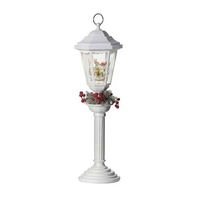 Roman 27.5" Led Swirl Lamp Post Christmas Tabletop Decor In White