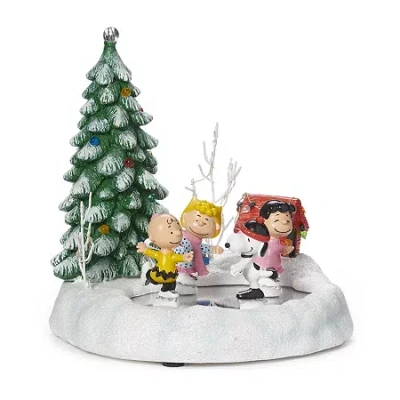 Roman 9" Led Skatepond Plays Music Peanuts Christmas Tabletop Decor In Multi