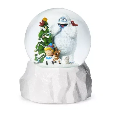 Roman 5.75" Led Rudolph Dome Plays Music Christmas Tabletop Decor In White