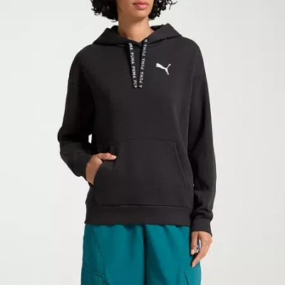 Puma Womens All Dressed Up Fleece Hoodie In Black