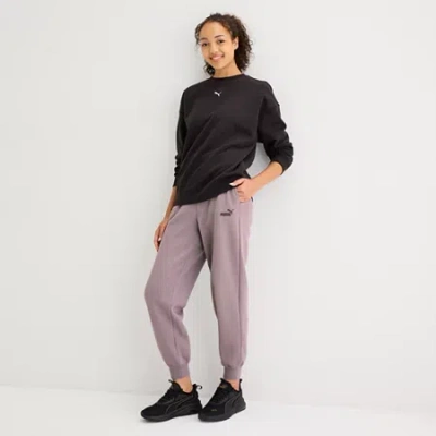 Puma Womens Mid Rise Cuffed Jogger Sweatpants In Purple