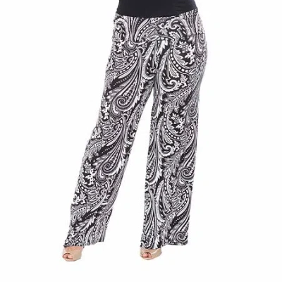 White Mark Womens Plus High Rise Wide Leg Palazzo Pant In Black