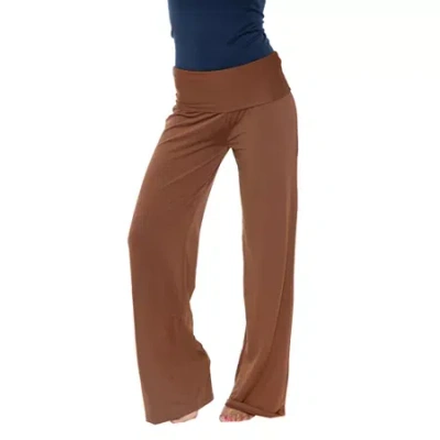 White Mark Womens Mid Rise Wide Leg Palazzo Pant In Brown