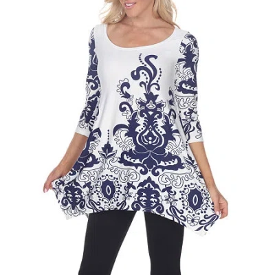White Mark Yanette Womens Scoop Neck 3/4 Sleeve Tunic Top In White