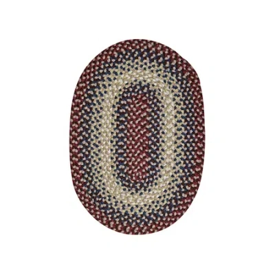 Better Trends Woodbridge Banded Braided Reversible Indoor Oval Accent Rug In Red