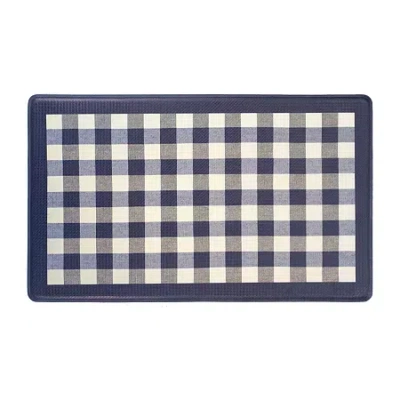 Achim Buffalo Check Anti-fatigue 18"x30" Kitchen Mat In Blue