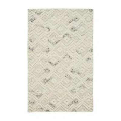 Weave & Wander Elika Geometric Hand Tufted Indoor Rectangle Accent Rugs In White