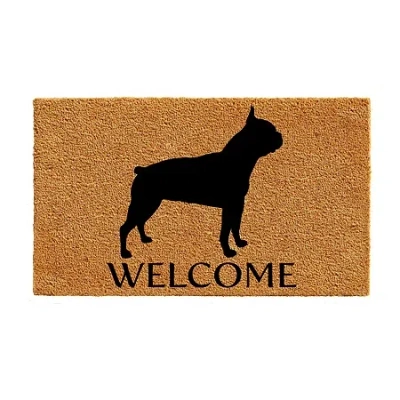 Calloway Mills Boston Terrier Outdoor Rectangular Doormat In Brown