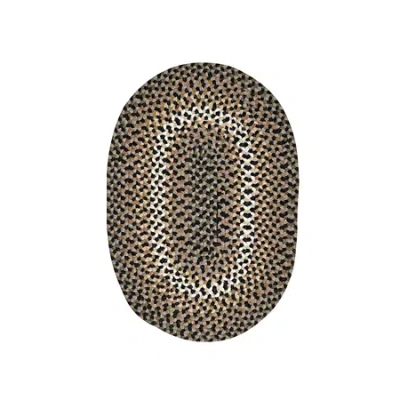 Better Trends Woodbridge Banded Braided Reversible Indoor Oval Accent Rug In Black