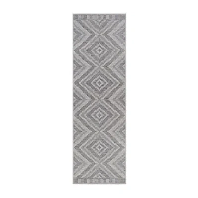 Couristan Harper Mali Gabon Geometric Indoor Outdoor Rectangular Accent Rug In Gray