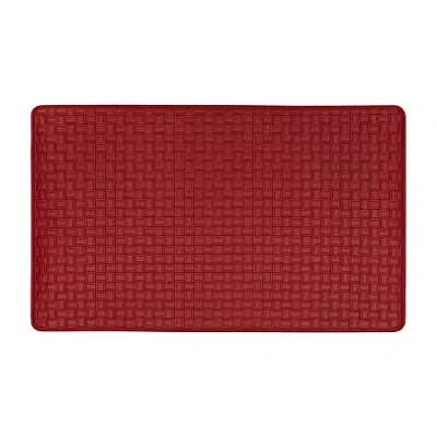 Achim Woven-embossed Anti-fatigue Kitchen Mat In Red
