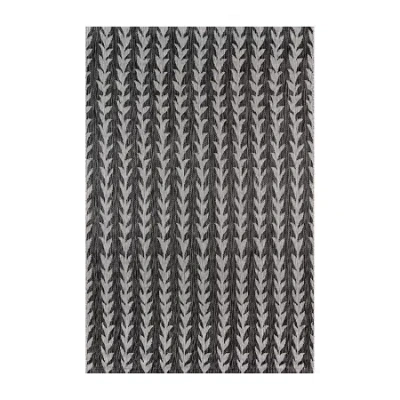 Novogratz Villa Amalfi Striped Indoor Outdoor Rectangular Accent Rug In Black