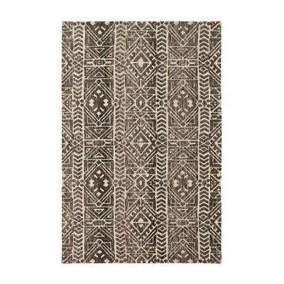 Weave & Wander Oliena Stripe Machine Made Indoor Rectangle Area Rugs In Brown