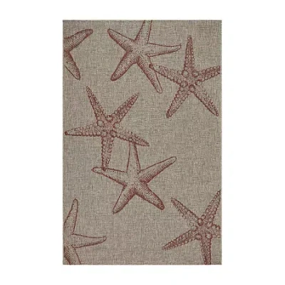 Lr Home Celeste Starfish Indoor Outdoor Rectangular Area Rug In Gray